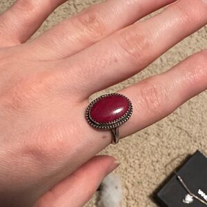 Custom made petite roselite and sterling silver ring
